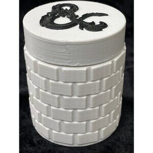 Dungeons And Dragons D&D 3d Printed Dice Storage Tower White & Black